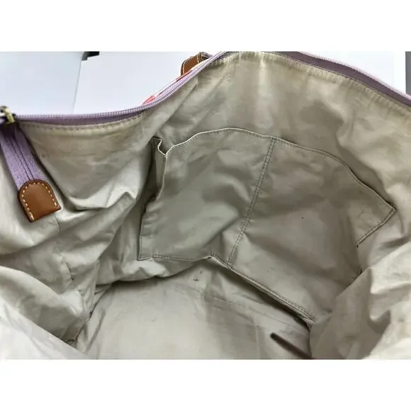 *Flawed Fossil Multicolor Geo Dot Print Coated Satchel Tote Bag Zip Top w/ Strap - Picture 15 of 16